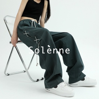 Solenne  กางเกงขายาว คาร์โก้ กางเกง ย้อนยุค 2023 NEW fashion ทันสมัย คุณภาพสูง สบาย A90M04X 36Z230909