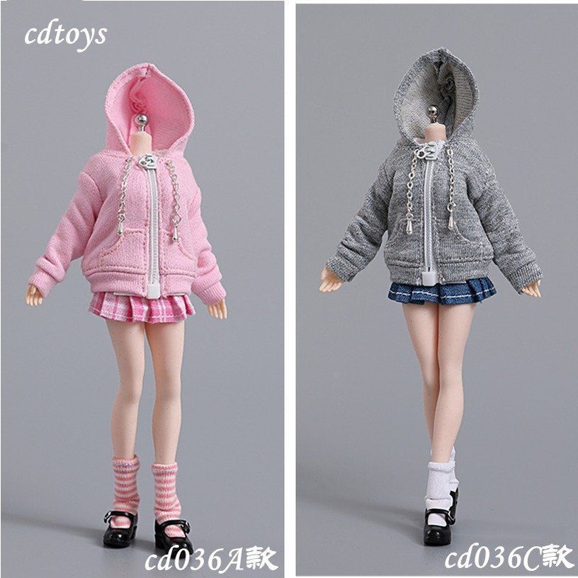 พร้อมส่ง-cdtoys-ชุดเสื้อกันหนาว-กระโปรงพลีท-มีซิป-1-12-cd036-สําหรับบอดี้ยาง-20-ซม-n5i7