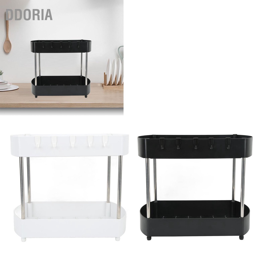 ddoria-ภายใต้อ่างล้างจานออแกไนเซอร์-2-ชั้นกลวงออกตู้เก็บของในห้องน้ำ-abs-ชั้นวางพร้อมตัวยึดสแตนเลสและตะขอ