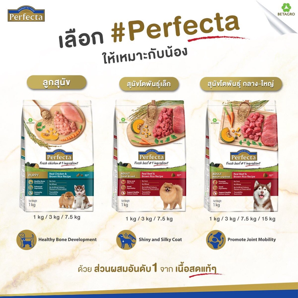 perfecta-เพอร์เฟคต้า-สุนัขโตพันธุ์กลาง-ใหญ่-สูตรไก่และข้าวกล้อง-1kg