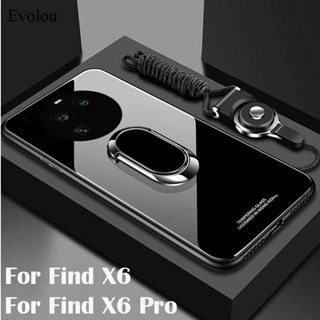 เคสโทรศัพท์มือถือแบบแข็ง กันกระแทก พร้อมแหวนแม่เหล็กตั้งโทรศัพท์ สําหรับ oppo find X6 Pro find X6 Pro 5G