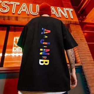 S-8XL National Trendy Harajuku Style Unique Color Letter Printing Round Neck Short-Sleeved T-Shirt Men Women Hip-Ho_03