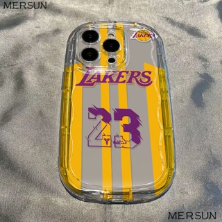 ✅เคสโทรศัพท์มือถือแบบนิ่ม ใส กันกระแทก ลาย Lakers สําหรับ Iphone 148pxs promax 13 11 12xr 7 RKNX