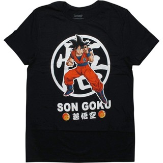 TOP CTเสื้อยืดแขนสั้นเสื้อแขนสั้น การ์ตูน Dragon Ball Super Son Goku Kanji Mens T-Shirt เสื้อยืดอนิเมะS-5XL