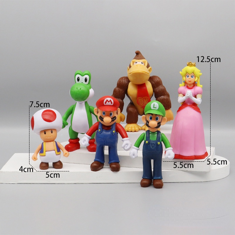 ใหม่-โมเดลตุ๊กตา-super-mario-bros-mario-luigi-action-figua-pvc-ของเล่นสําหรับเด็ก