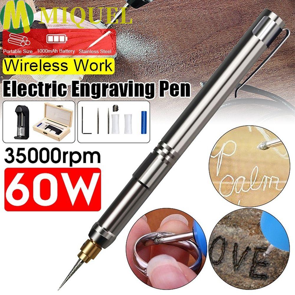 Powerful 60W 32000rpm Mini Cordless Electric Grinder Pen Jewelry Engraving  Pen Sander Polisher DIY Engraver Carve Tool Accessories With 3.7V 1000mAh  Battery