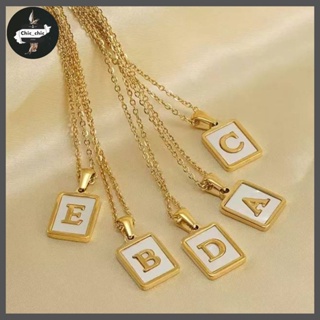 สร้อยคอจี้ตัวอักษรภาษาอังกฤษ A-Z ผู้หญิง สร้อยคอตัวอักษร โซ่ necklace สแตนเลส304