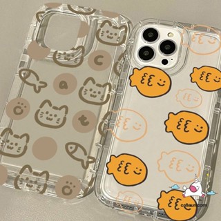 เคสโทรศัพท์มือถือแบบนิ่ม Tpu ใส กันกระแทก ลายการ์ตูนแมว ปลาน่ารัก สําหรับ IPhone 11 7Plus XR 14 13 12 11 Pro MAX 6 6S 7 8 Plus X XS MAX