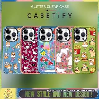 【Glitter Shiny】เคสโทรศัพท์มือถืออะคริลิคใส แบบแข็ง กันกระแทก ลายการ์ตูนนางเงือก คอร์กี้ สําหรับ iPhone14 13 12 11 Pro Max