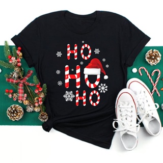 ที่กำหนดเอง Santa Christmas TShirt เสื้อยืดแฟชั่นคริสต์มาสสไตล์ยุโรปและอเมริกาเสื้อยืดแขนสั้นสำหรับคู่รักชายและหญิง