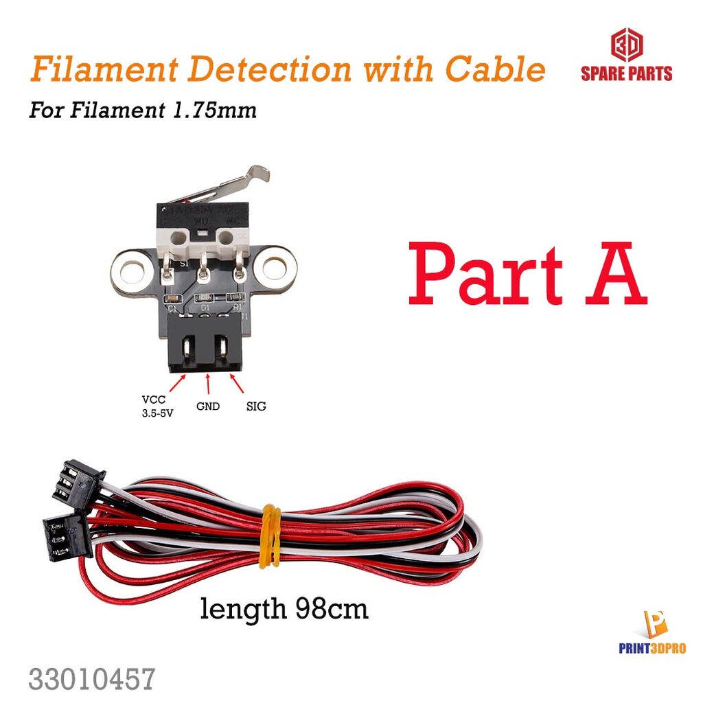 3D Printer Part Filament Sensor With Cable 98cm For Fialment 1.75mm ...