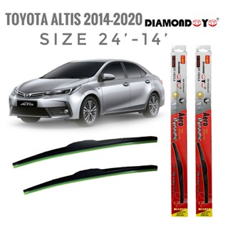 *แนะนำ* ที่ปัดน้ำฝน ใบปัดน้ำฝน ซิลิโคน ตรงรุ่น Toyota Altis 2014-2020 ไซส์ 26-14 ยี่ห้อ Diamond กล่องแดง คุณภาพอย่างดี