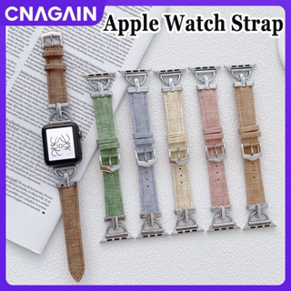 Cnagain สายนาฬิกาข้อมือหนัง แบบเปลี่ยน สําหรับ Apple watch 49 มม. 45 มม. 41 มม. 44 มม. 40 มม. 42 มม. 38 มม. iWatch Series Ultra 8 7 6 5 4 3 2 1