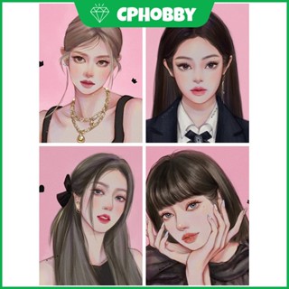 [CP] ใหม่!สติกเกอร์ปักครอสสติตช์คริสตัล รูปการ์ตูนไอดอล BLACKPINK 5D แฮนด์เมด สําหรับตกแต่งผนังบ้าน