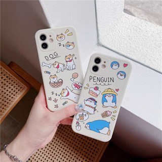 Compatible For Xiaomi Redmi Note 12 Pro+ 11 Pro 12S 11S 10S 10 5G 9S 10 9 8 Pro Redmi 12C 10C A2 A1 9A 9C 9T 10 9 เคสโทรศัพท์มือถือ ลายการ์ตูนสุนัขเพนกวิน สีขาว สไตล์โบราณ สําหรับ