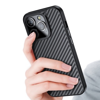 เคสโทรศัพท์มือถือ ป้องกันรอยนิ้วมือ ป้องกันกระแทก ลาย ELVEV Real Kevlar Aramid สําหรับ iPhone 14 13 Pro Max