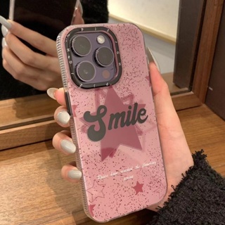 Pink Splash Ink Five-Pointed Star Phone Case for Iphone14 11/13proMax 12 All-Inclusive