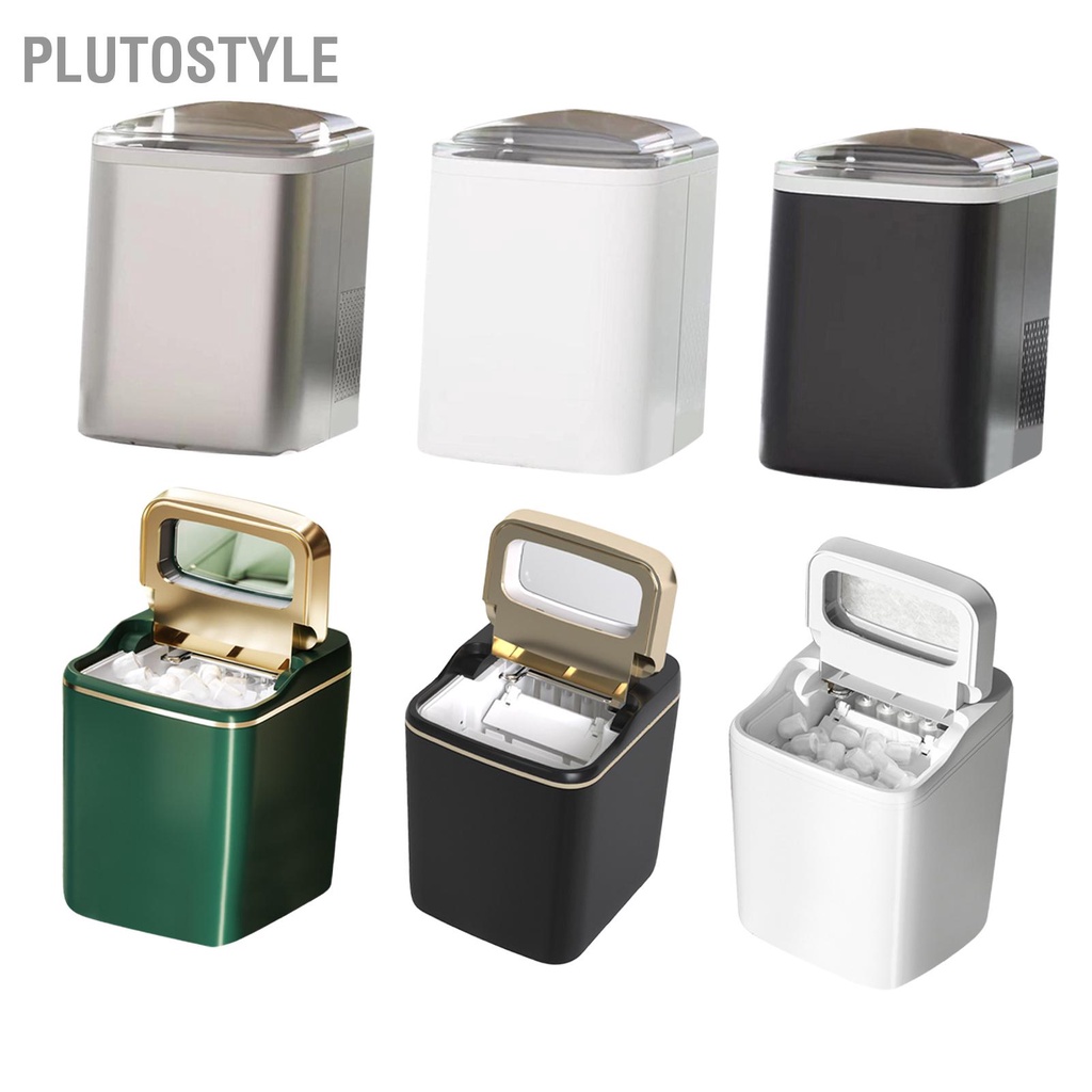 plutostyle-เครื่องทำน้ำแข็งอัตโนมัติแบบตั้งโต๊ะเครื่องทำน้ำแข็งก้อนความจุขนาดใหญ่สำหรับบ้านครัวปลั๊ก