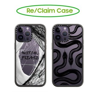 Casetify เคสแข็ง ลายงู สีดํา สําหรับ iPhone 11 12 13 14 Pro Max