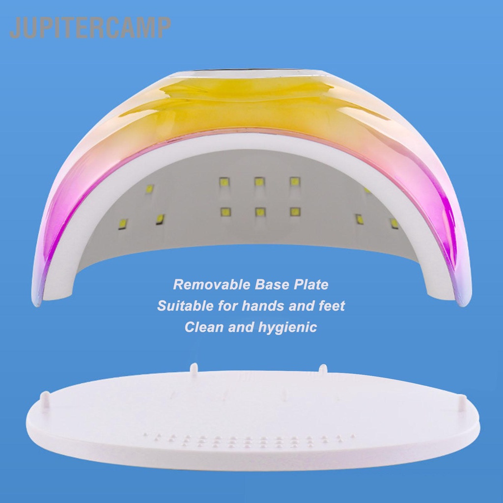 jupitercamp-uv-เล็บเจลเครื่องเป่าแห้งเร็ว-42-ชิปหลอดไฟ-4-ตัวจับเวลาแหล่งกำเนิดแสงคู่ฐานถอดได้-168w-ไฟ-led-เล็บ