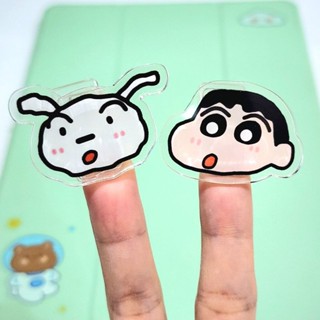 คลิปหนีบกระดาษ ชินจัง + ชิโร่ (1คู่) คลิปอะคริลิคใส แข็งแรง น่ารักๆ paper clip