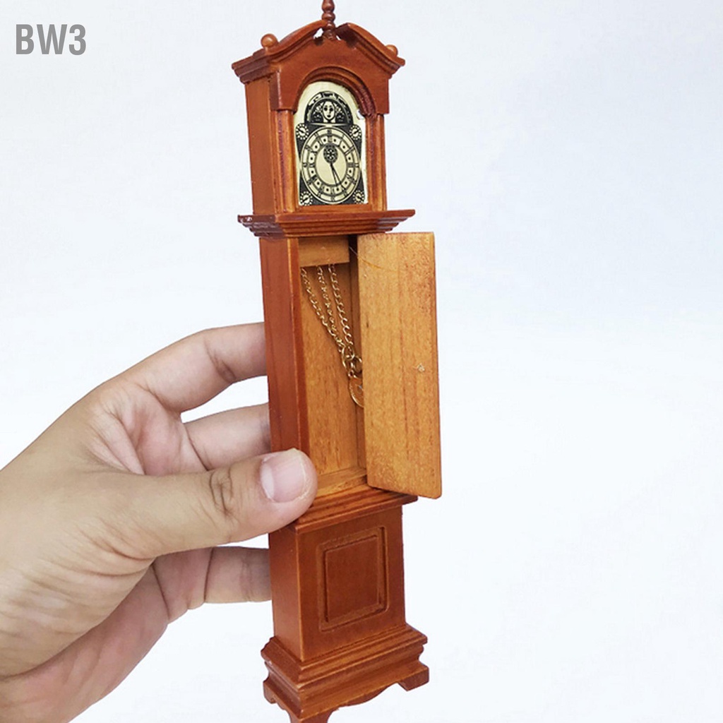 bw3-นาฬิกาตั้งพื้นวินเทจเฟอร์นิเจอร์ห้องนั่งเล่นของเล่นสำหรับอุปกรณ์เสริมบ้านตุ๊กตาขนาดเล็ก