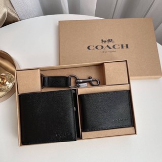 Boxed Compact Id Wallet F64118 กระเป๋าสตางค์ผู้ชาย แท้  COAC H กระเป๋าสตางค์แบบพับขนาดกะทัดรัด