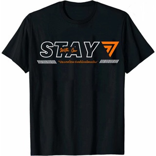 เสื้อยืดฤดูร้อน เสื้อยืด สนับสนุนพรรคก้าวไกล ลาย "STAY with our" ประเทศไทย ต้องไม่เหมือนเดิม เสื้อแขนสั้น