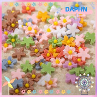 Daphs จี้เรซิ่นพลาสติก รูปกลีบดอกไม้ 5 กลีบ คละสี สําหรับตกแต่งเล็บ DIY