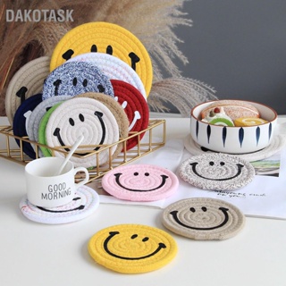 DAKOTASK ที่รองจาน Expression Placemat ทอด้วยเชือกฝ้าย เกาหลีใต้ Simple Smile Insulation Pad