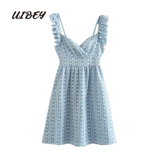 Uibey ชุดมินิเดรส พิมพ์ลาย สง่างาม เซ็กซี่ 4114