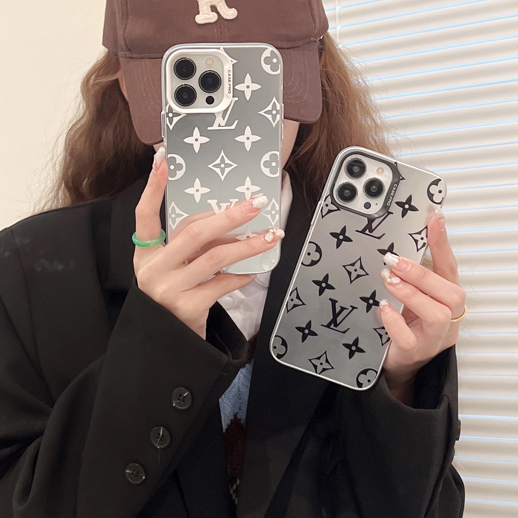 เคสป้องกันโทรศัพท์มือถือ-tpu-ชุบเงิน-สองชั้น-ลายดอกไม้-สําหรับ-iphone-14-pro-max-apple-13-12-11