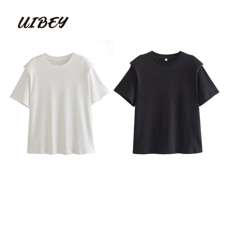 uibey-เสื้อคอกลม-สีพื้น-อเนกประสงค์-แฟชั่น-2205