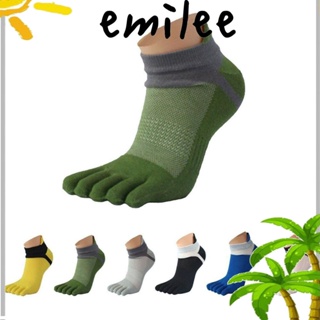 Emilee ถุงเท้าผ้าฝ้าย ห้านิ้ว ระบายอากาศ สไตล์คลาสสิก สําหรับผู้ชาย เหมาะกับการเล่นกีฬา