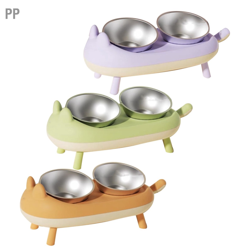 pp-double-bowl-pet-feeder-stainless-steel-elevated-cat-dog-15-degrees-tilted-food-water