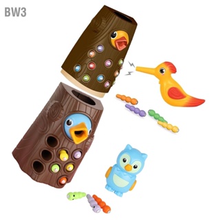 BW3 ของเล่นนกแม่เหล็กเด็กวัยหัดเดินต้นไม้ Stem Worm Catching Feeding Game Toy for Children Early Education