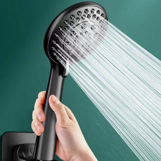 Shower Head 1PCS ABS Material Black Booster Shower Head Silicone Nozzle