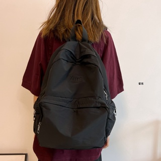 กระเป๋าเป้สะพายหลัง ขนาดใหญ่ เข้ากับทุกการแต่งกาย สีพื้น สไตล์เกาหลี และญี่ปุ่น สําหรับผู้หญิง นักเรียนมัธยมต้น