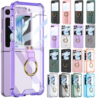 [พร้อมส่ง] เคสซิลิโคนใส พร้อมแหวนขาตั้ง สําหรับ Samsung Galaxy Z Flip 5 Flip5 ZFlip5 Z 5