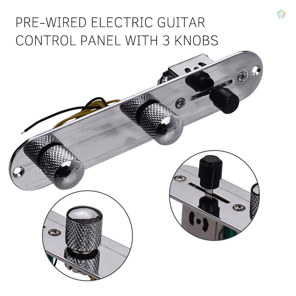 audioworld-แผงควบคุมกีตาร์-และลูกบิด-แบบเปลี่ยน-สีเงิน-สําหรับกีตาร์-สไตล์เทเล