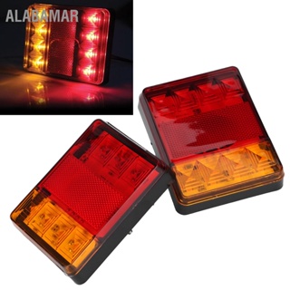 ALABAMAR ไฟท้ายสากล 8LED สีคู่ IP65 ไฟท้ายกันน้ำสำหรับรถพ่วงบรรทุก 12V รถบรรทุก ATV