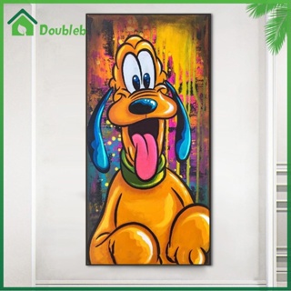 【Doub X ✮】ภาพวาดปักเพชร ทรงกลม ลายสุนัขสีเหลือง 5D DIY สําหรับตกแต่งบ้าน ✮