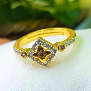 DIDGO2  W49 แหวนแฟชั่น*** แหวนฟรีไซส์** แหวนทอง แหวนเพชร แหวนใบมะกอก แหวนทองชุบ แหวนทองสวย
