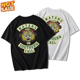 YFเสื้อยืดแขนสั้นคอกลม Cotton 100% สกรีนลายมายัน MAYANS M.C.