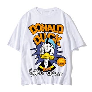 YFเสื้อเป็ดโดนัลด์น่ารัก Donald Duck คอกลม เนื้อนุ่ม ใส่สบาย เสื้อยืดใส่ได้ทั้งชายและหญิง คอตตอน oversize แขนสั้นสวยๆ