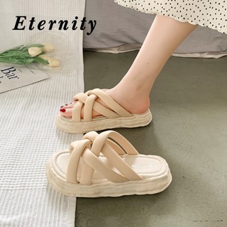 Eternity   รองเท้าผู้หญิง รองเท้าแตะผู้หญิง สบายๆ แฟชั่น รองเท้าแตะแฟชั่น ส้นหนา 3.5นิ้ว หนักเบาสบายรองเท้าแตะ หนามาก นุ่ม สบายสุดๆ 2023 ใหม่ ทันสมัย Stylish รุ่นใหม่ สวยงาม B20H0YS 36Z230909