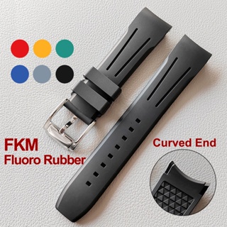 สายนาฬิกาข้อมือ ยางซิลิโคน FKM Fluroro 20 มม. 22 มม. พรีเมี่ยม กันน้ํา แบบเปลี่ยน สําหรับผู้ชายและผู้หญิง