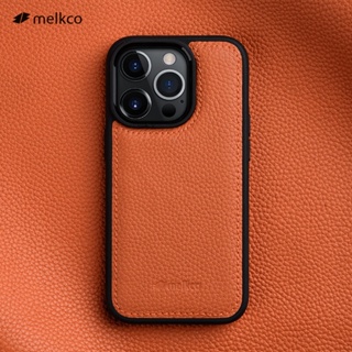 Melkco เคสโทรศัพท์มือถือหนังวัวแท้ หรูหรา สไตล์ธุรกิจ สําหรับ iPhone 14 Pro Max 14 Plus