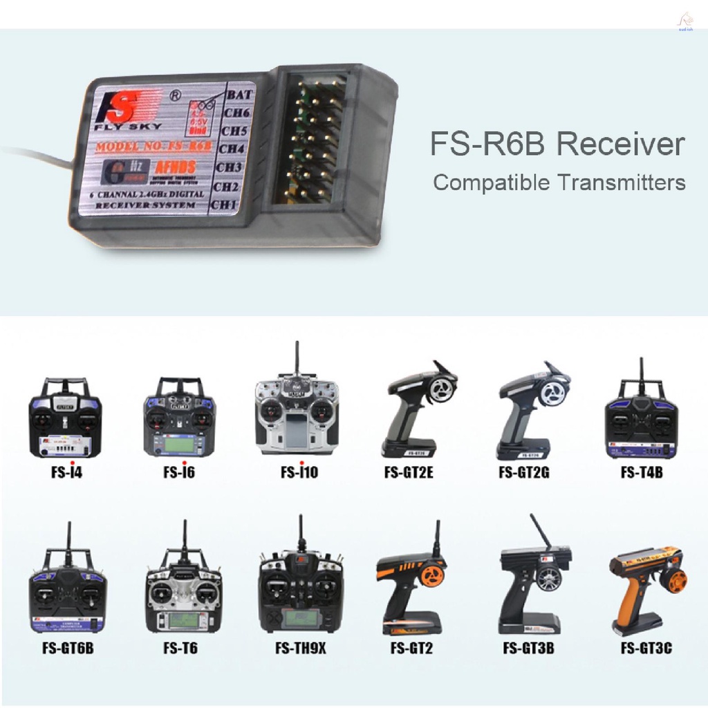 a2ho-flysky-ตัวรับส่งสัญญาณ-fs-r6b-2-4ghz-6ch-สําหรับ-flysky-th9x-fs-ct6b-fs-t6