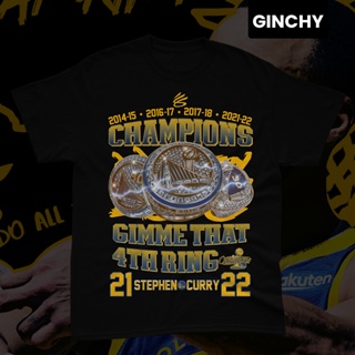 【ใหม่】Stephen Curry "GIVE ME THAT RING" 4-PEAT Champions T-Shirt | Vintage Vibes | GSW | Unisex
